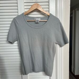 Women's Lambswool Baby Blue Short Sleeve Top